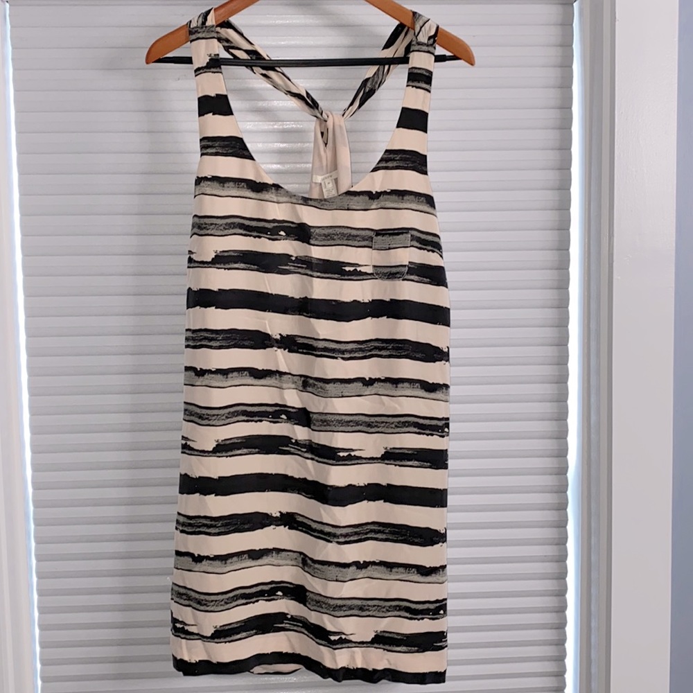 Silk racer back striped J.Crew dress